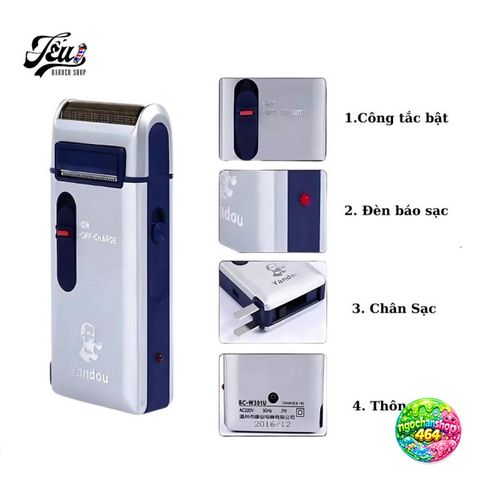 Máy Cạo Râu Yandou RSCW 301U - Lưỡi Ngang Sắc Bén, Thiết Kế Sang Trọng, Tiết Kiệm Thời Gian Cạo Râu Mịn màng, An Toàn