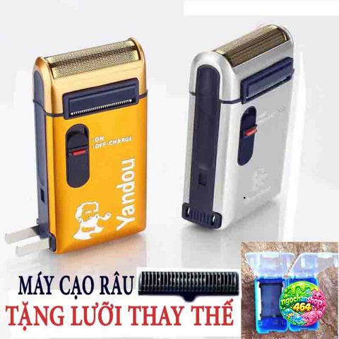 Máy Cạo Râu Pin Sạc Nhỏ Gọn YANDOU Cao Cấp Kèm Bao Da - Lưỡi Cắt Sắc và Ổn Định, Quà Tặng Ý Nghĩa cho Nam