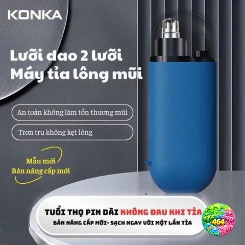 Máy Cạo Râu Cao Cấp YanDou An Toàn, Không Đau Rát + Máy Tỉa Lông Mũi KonKa - Thiết Kế Nhỏ Gọn, Tiện Lợi cho Du Lịch