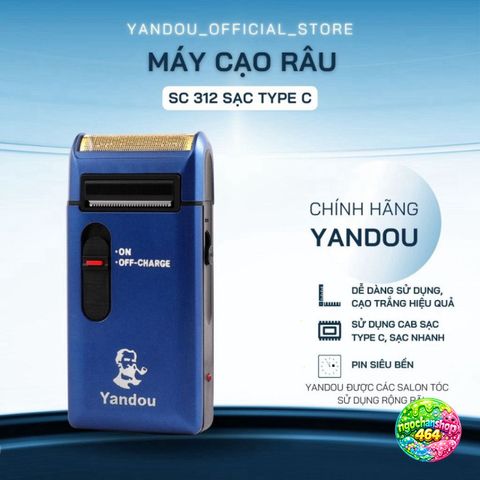 Máy Cạo Râu Yandou RSCW 312U Lưỡi Ngang Sạc USB - Thiết Kế Sang Trọng, Dùng Tiện Lợi Mọi Nơi, Quà Tặng Lý Tưởng Cho Nam