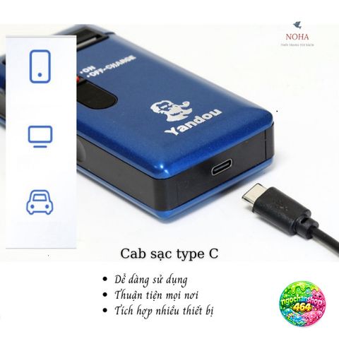 Máy Cạo Râu Yandou SC312 Sạc USB - Thiết Kế Sang Trọng, An Toàn, Tiện Dụng, Quà Tặng Ý Nghĩa Cho Đấng Mày Râu