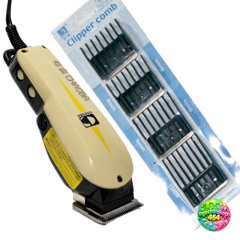 Tông Đơ Cắt Tóc Chaoba 808 - Tăng Đơ Điện Sử Dụng Trong Gia Đình & Salon - Bộ 4 Cữ Cắt Dài 3-6-9-12mm, Thân Nhựa Cao Cấp
