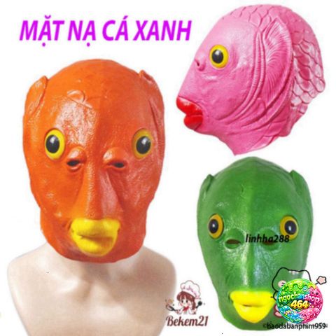Mặt Nạ Cá Da Xanh Silicon và Mặt Nạ Ếch Xanh - Phụ Kiện Cosplay Vui Nhộn, Độc Đáo, 3 Màu Cho Halloween