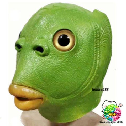 Mặt Nạ Cá Da Xanh Silicon và Mặt Nạ Ếch Xanh - Phụ Kiện Cosplay Vui Nhộn, Độc Đáo, 3 Màu Cho Halloween