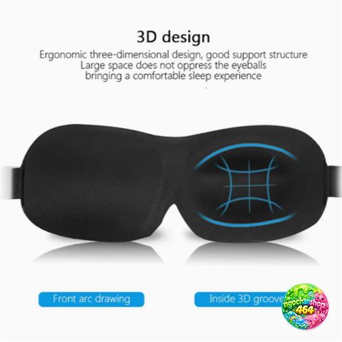 Mặt Nạ Ngủ 3D Du Lịch Chặn Ánh Sáng - Mềm Mại, Thoáng Khí, Hoàn Hảo Cho Bay, Nghỉ Ngơi, Nhạy Cảm Ánh Sáng