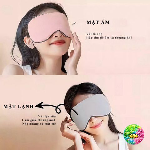 Mặt Nạ Ngủ Che Mắt Hai Mặt - Lụa Mát Lạnh Thoáng Khí, Dễ Dàng Điều Chỉnh, Giải Pháp Ngủ Ngon Cho Mọi Người