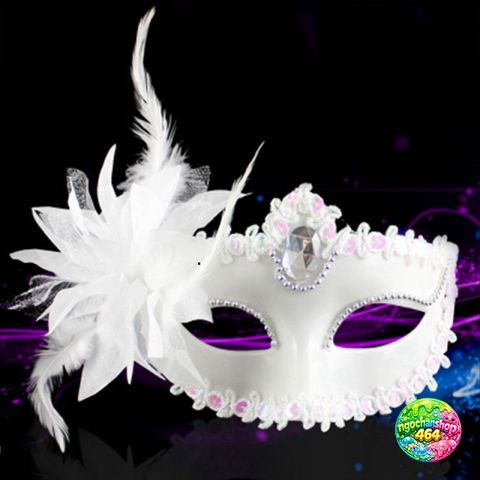 Mặt Nạ Nửa Mặt Đính Kim Cương Tinh Tế - Phụ Kiện Hóa Trang Công Chúa Cho Tiệc Halloween và Lễ Hội