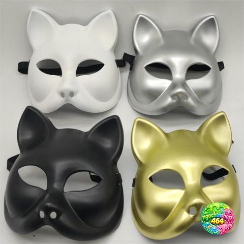 Mặt Nạ Off-White Kinh Dị Full Face Cho Halloween - Phụ Kiện Thời Trang Hóa Trang Carnival Party ấn Tượng