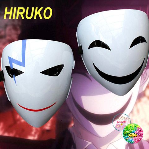 Mặt Nạ Halloween HIRUKO Cười Trắng Vui Nhộn - Mặt Nạ Cosplay Kinh Dị Cho Tiệc Tùng và Trang Phục Anime