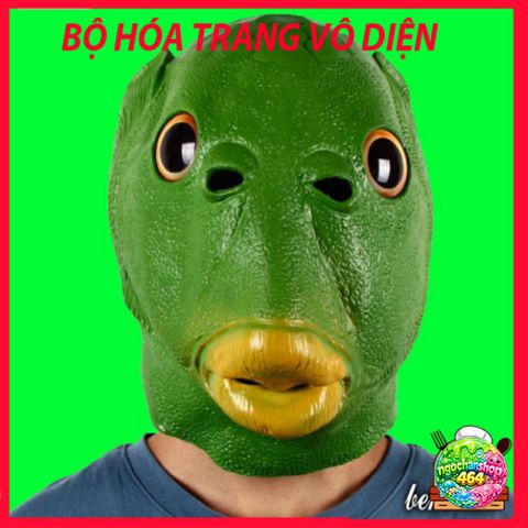 Mặt Nạ Cá Da Xanh Silicon & Ếch Xanh - Phụ Kiện Cosplay Hài Hước Cho Fan Game & Hacker Thú Vị