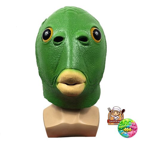 Mặt Nạ Cá Xanh Lá Silicon Vui Nhộn - Phụ Kiện Halloween Độc Đáo, Màu Sắc Sống Động Cho Các Sự Kiện, Lễ Hội