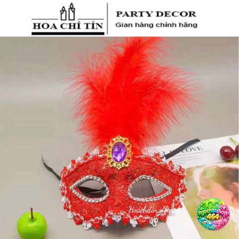 Mặt Nạ Hóa Trang Dự Tiệc Lông Vũ Ngọc - Phụ Kiện Thời Trang Halloween Độc Đáo Cho Nam Nữ, Dung Để Biểu Diễn Và Quay Video