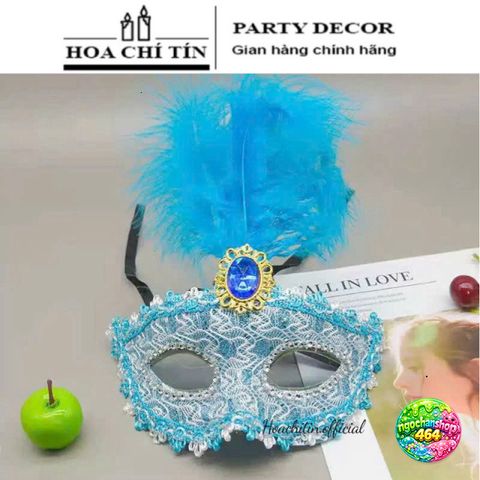 Mặt Nạ Hóa Trang Dự Tiệc Lông Vũ Ngọc - Phụ Kiện Thời Trang Halloween Độc Đáo Cho Nam Nữ, Dung Để Biểu Diễn Và Quay Video