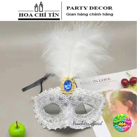 Mặt Nạ Hóa Trang Dự Tiệc Lông Vũ Ngọc - Phụ Kiện Thời Trang Halloween Độc Đáo Cho Nam Nữ, Dung Để Biểu Diễn Và Quay Video