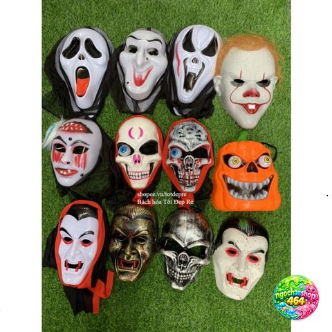 Mặt Nạ Halloween LED Chùm Đầu - Mẫu ĐẸP Dành Cho Người Lớn và Trẻ Em - Phụ Kiện Tiệc Hóa Trang Chất Liệu Nhựa