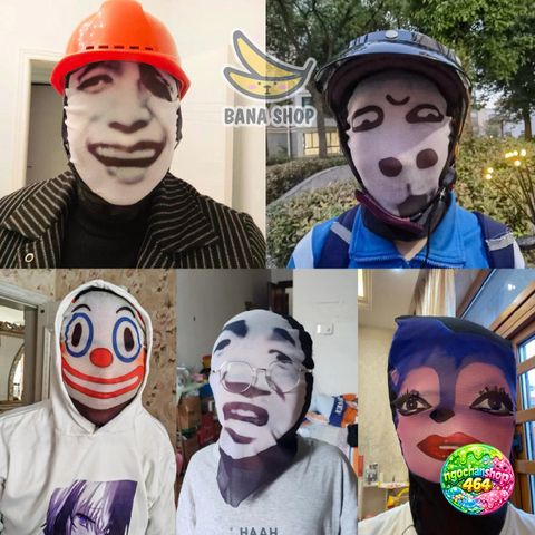 Mặt Trùm Gấu Trúc Vải - Đội Đầu Bịt Mặt Cosplay Halloween Emoji Meme Thoáng Mát Sống Động Thời Trang Nữ