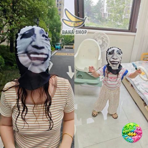 Mặt Trùm Gấu Trúc Vải - Đội Đầu Bịt Mặt Cosplay Halloween Emoji Meme Thoáng Mát Sống Động Thời Trang Nữ