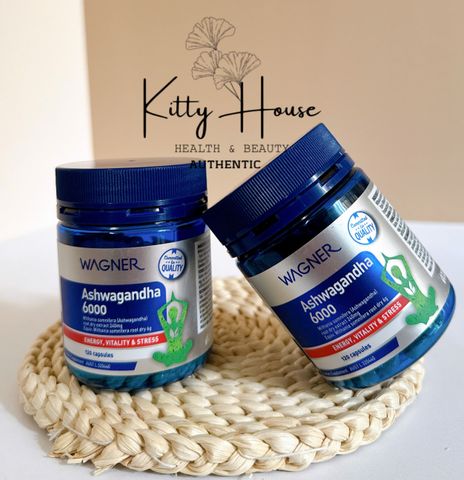 Viên Uống Giảm Căng Thẳng Wagner Ashwagandha 6000 - Hỗ Trợ Giấc Ngủ và Tăng Cường Năng Lượng - 120 Viên Từ Úc