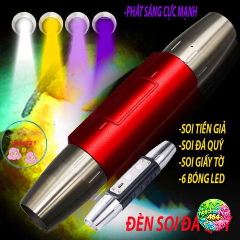 Đèn Soi Đá Quý Cao Cấp - 6 Loại Ánh Sáng Siêu Mạnh Dùng Ngoài Trời - Phát Hiện Giấy Tờ Và Tiền Giả Chính Xác 100%