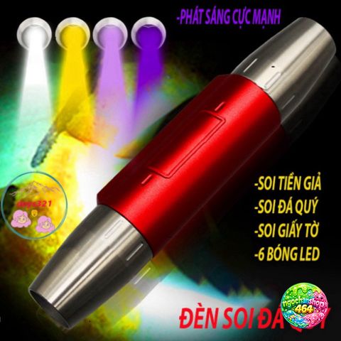 Đèn Soi Đá Quý Cao Cấp - 6 Loại Ánh Sáng Siêu Mạnh Dùng Ngoài Trời - Phát Hiện Giấy Tờ Và Tiền Giả Chính Xác 100%