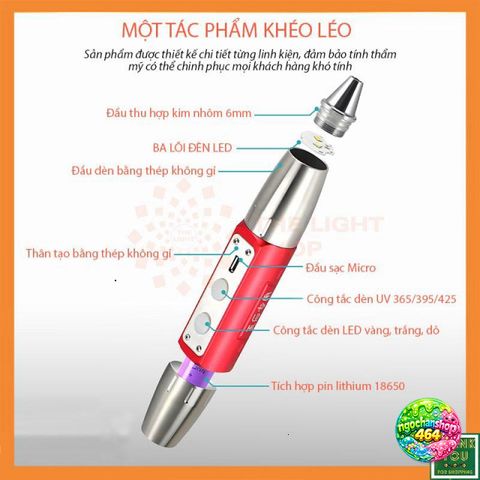 Đèn Soi Giấy Tờ, Tiền, Đá Quý Cao Cấp - 6 Ánh Sáng Siêu Mạnh, Sạc Trực Tiếp, Chống Nắng, Dụng Cụ Kiểm Tra Thật Giả