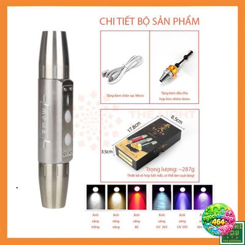 Đèn Soi Giấy Tờ, Tiền, Đá Quý Cao Cấp - 6 Ánh Sáng Siêu Mạnh, Sạc Trực Tiếp, Chống Nắng, Dụng Cụ Kiểm Tra Thật Giả