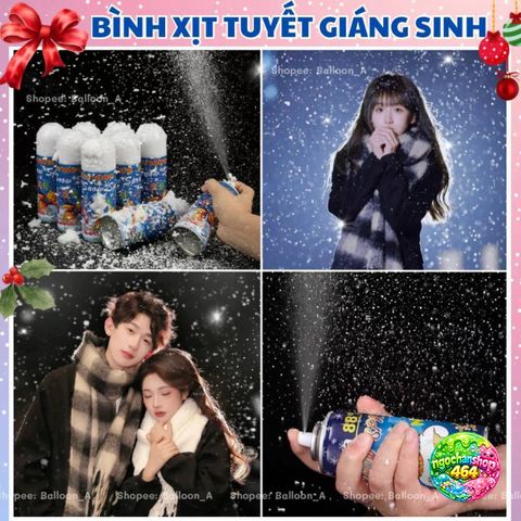 Bình Xịt Tuyết 280ml Trang Trí Giáng Sinh - Hiệu Ứng Tuyết Rơi Tự Nhiên Dễ Dùng Cho Chụp Ảnh Noel