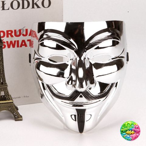Mặt Nạ Vàng Anonymous - Phụ Kiện Cosplay Hacker Dành Cho Halloween, Hóa Trang ấn Tượng