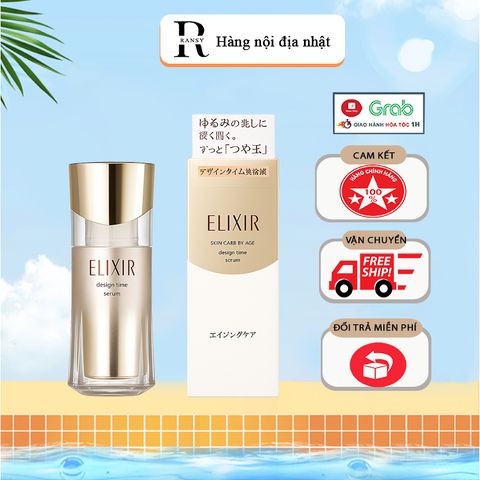 Serum Dưỡng Da Elixir Design Time Nhật Bản - Tinh Chất Dưỡng Ẩm Mịn Màng & Sáng Khỏe, Phù Hợp Sáng Tối