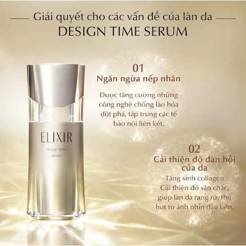 Serum Dưỡng Da Elixir Design Time Nhật Bản - Tinh Chất Dưỡng Ẩm Mịn Màng & Sáng Khỏe, Phù Hợp Sáng Tối