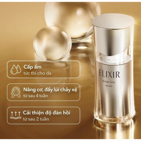 Serum Dưỡng Da Elixir Design Time Nhật Bản - Tinh Chất Dưỡng Ẩm Mịn Màng & Sáng Khỏe, Phù Hợp Sáng Tối