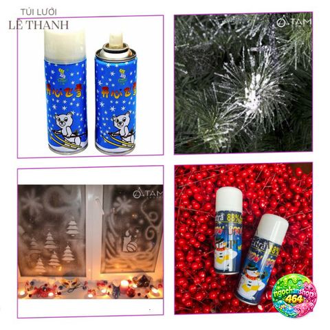 Bình Xịt Tuyết Trang Trí Giáng Sinh 200ml - Tạo Tuyết Rơi Đẹp Cho Cây Thông & Tiệc Mừng Noel