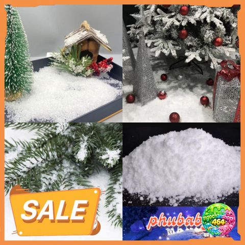 Bột Tuyết Nhân Tạo Trang Trí Giáng Sinh 100G - Decor Cây Thông Noel Xinh Xắn, An Toàn, Không Độc Hại