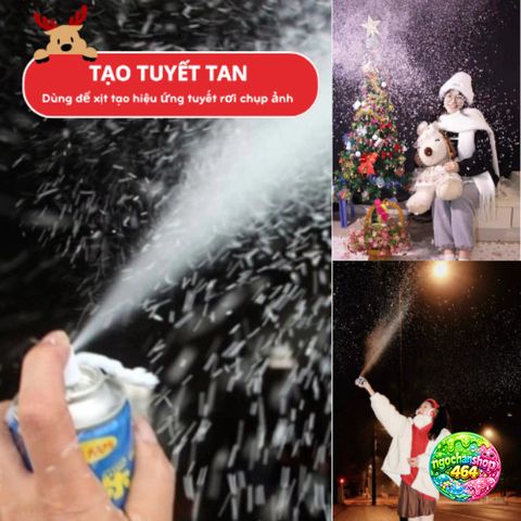 Bình Xịt Tuyết Giáng Sinh 280ml - Tạo Hiệu Ứng Tuyết Rơi Trang Trí Noel Dễ Dùng, Chụp Ảnh Siêu Đẹp
