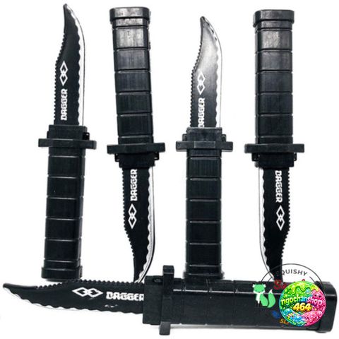 Dao Đâm Tự Thụt An Toàn - Dụng Cụ Ảo Thuật Vui Nhộn 20.5cm - Quà Tặng Troll Bạn Bè, Chất Liệu Nhựa ABS Màu Đen Bóng