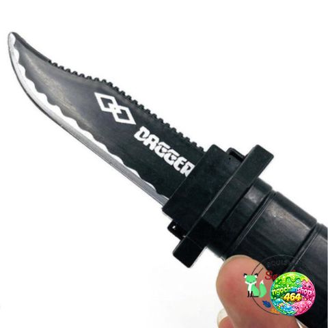 Dao Đâm Tự Thụt An Toàn - Dụng Cụ Ảo Thuật Vui Nhộn 20.5cm - Quà Tặng Troll Bạn Bè, Chất Liệu Nhựa ABS Màu Đen Bóng