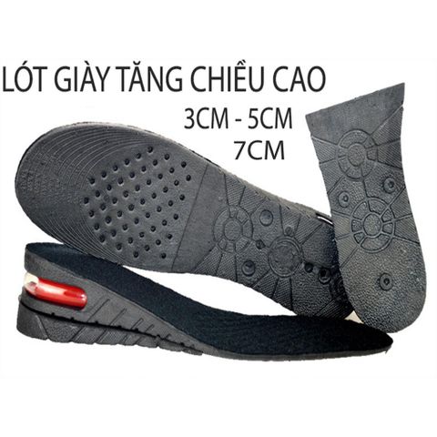 Đế lót giày tăng chiều cao màu đen (1 đôi) tự cắt 3cm-5cm-7cm - Phụ kiện thời trang tiện lợi cho bạn cao thêm tự tin hơn