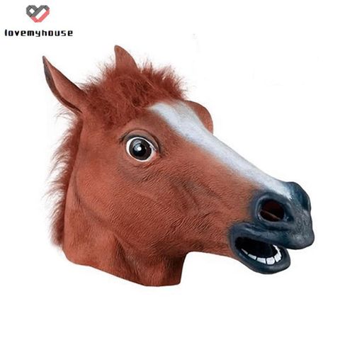 Mặt Nạ Đầu Ngựa Lông Thú Hóa Trang Halloween - Mặt Nạ Cao Su Thân Thiện Môi Trường Cho Tiệc Costume, Lễ Hội, Quà Tặng
