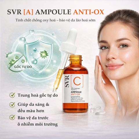 SVR C Ampoule Anti-Ox Serum - Tinh Chất Vitamin C Chống Oxy Hóa & Sáng Da Cho Làn Da Khỏe Mạnh - 30ml