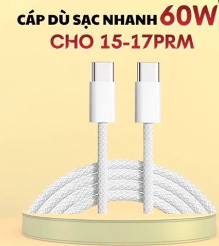 Cáp Sạc Nhanh PD60 Chất Lượng Cao Cho iPhone 11-17, iPad, MacBook, Android - Bền Bỉ, Tốc Độ Sạc Mạnh Mẽ, Đi Kèm Que Chọt Sim