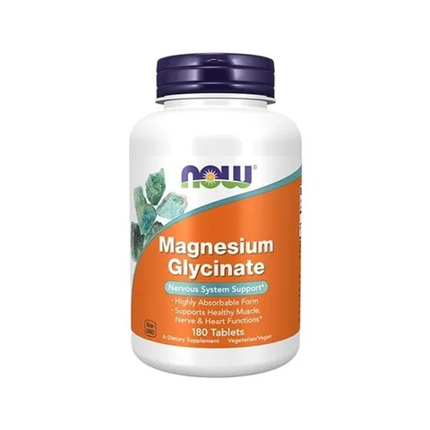 Viên Uống NOW Magnesium Glycinate 200 mg - Hỗ Trợ Thư Giãn, Giấc Ngủ Sâu, Sức Khỏe Tim Mạch - 180 Viên Bổ Sung Magie Dễ Hấp Thu