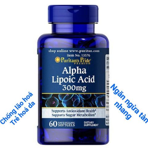 Viên uống Alpha Lipoic Acid Puritan’s Pride - Hỗ trợ trẻ hóa, làm sáng da, giảm nám, giúp trí nhớ,