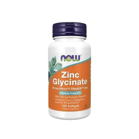 Viên Uống Kẽm NOW Zinc Glycinate 30mg – Hỗ Trợ Miễn Dịch, Giúp Da Khỏe Mạnh, Dạng Viên Nang Dễ Uống 120 Viên