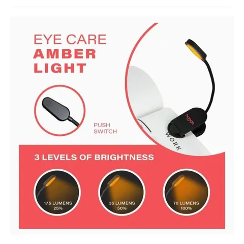 [Hàng xuất Mỹ] Đèn LED đọc sách ánh sáng hổ phách, chặn ánh sáng xanh và thân thiện với giấc ngủ 596589