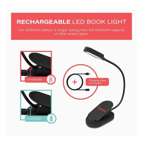 [Hàng xuất Mỹ] Đèn LED đọc sách ánh sáng hổ phách, chặn ánh sáng xanh và thân thiện với giấc ngủ 596589