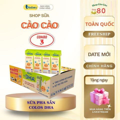 Sữa Dinh Dưỡng Colos DHA+ Pha Sẵn - Tăng Cường Trí Não, Phát Triển Chiều Cao, Hương Vị Tự Nhiên, Hỗ Trợ Đề Kháng, Dưỡng Chất Cao Cấp