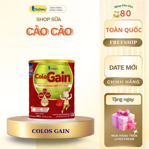 Sữa công thức Colos Gain 800g - Tăng Cân Nhanh, Cải Thiện Miễn Dịch, Hàng Chính Hãng VitaDairy
