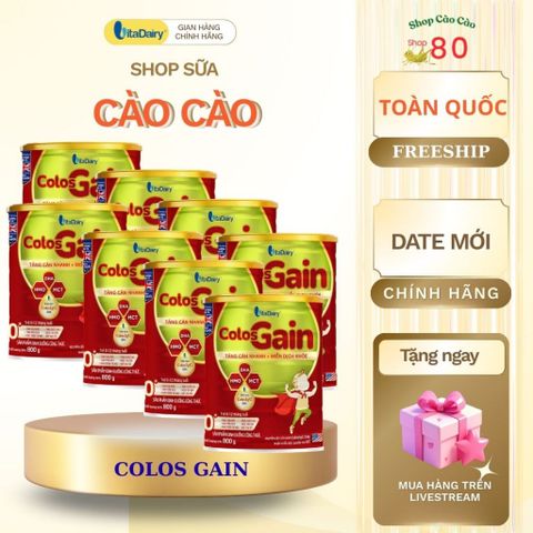 COMBO 6-12 Sữa công thức Colos Gain 800g - Tăng Cân & Tăng Cường Miễn Dịch - Sữa Non Nhập Khẩu Mỹ - Hàng Chính Hãng Vitadairy