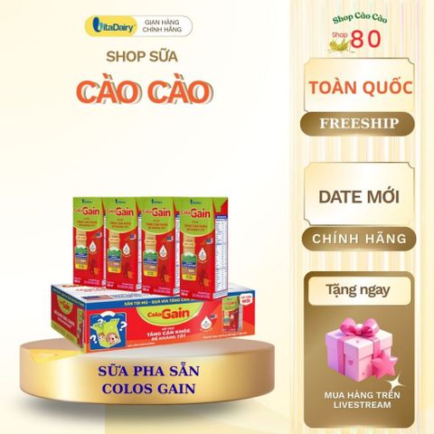Combo 48 Hộp Sữa Pha Sẵn Colos Gain - Tăng Cân Nhanh, Tăng Cường Miễn Dịch Cho Trẻ 1 Tuổi Trở Lên - Dinh Dưỡng Thiết Yếu