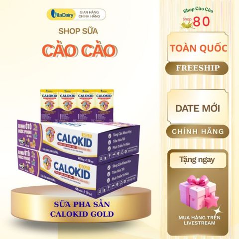 Thùng 48 Hộp Sữa Calokid Gold - Thức Uống Tăng Cân Cao Năng Lượng Cho Trẻ - Hỗ Trợ Phát Triển Trí Não Và Chiều Cao